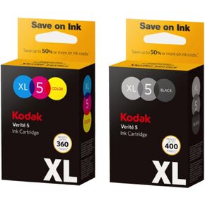 Kodak Verite 5 Replacement Inks (AL11CA) XL Black and Color Ink Jet Cartridge Bundle Compatible with All Kodak Verite Printers in Saudi Arabia