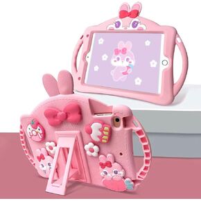 HDTOP iPad 10.2 Case for Kids, iPad 9th/8th/7th Generation Case, iPad 10.2 2021/2020/2019 Shockproof iPad 10.2 Cover with Shoulder Strap Handle Kickstand for iPad 10.2 inch 9/8/7 Generation (Pink)
