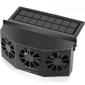 Car Solar Powered Window Exhaust Fan,Car Air Purifier,Car Solar Power Air Vent Radiator Fans for Backseat or Frontseat,Vehicle Ventilation Fan(Black)