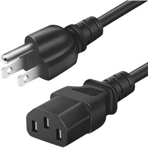 Universal 3 Prong Power Cord 6FT 18AWG 10A 125V for TV Computer Printer in Kuwait