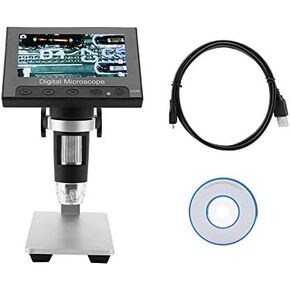 مجهر USB DM4 500/1000X تكبير 720 بكسل دقة الشاشة مجهر رقمي إلكتروني 8 قطع LED أضواء PCB مكبر مع شاشة LCD 4.3 بوصة (حامل سبائك الألومنيوم) in Kuwait