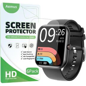 Aemus متوافق مع واقي شاشة الساعة الذكية SOMTLERK 1.91 بوصة (6 عبوات) A221 SmartWatch مرن بتغطية كاملة وشفاف من مادة TPU in Kuwait
