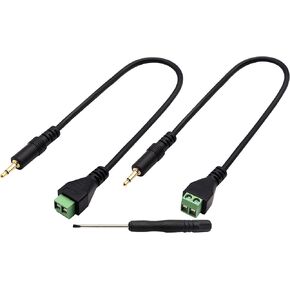 zdyCGTime 3.5mm Screw Terminal Block Cable 3.5mm (1/8inch) Stereo Audio Female to 3 Pin/Way Female Bolt Screw AV Headphone Type Adapter Cable（30CM/2Packs)(3Pole/F)
