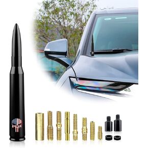 Ajxn 1 PC Car Truck Bullet Antenna, Skull Design Short Antennas, Antenna Replacement Compatible with Ford F150 Wrangler Jeep Chevrolet (Black)