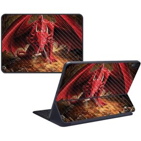 MightySkins Carbon Fiber Skin for Apple iPad Pro Smart Keyboard 12.9" (2018) - Angry Dragon - Protective, Durable Textured Carbon Fiber Finish - Easy to Apply and Change Styles - Made in The USA in Kuwait