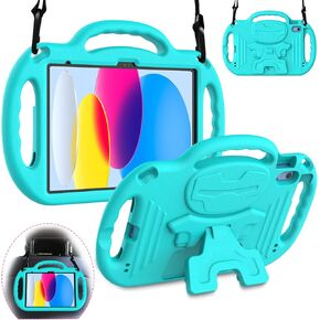 iPad 10th Generation Kids Case, iPad 10.9 Case, [Shoulder Strap][Light Weight Handle] Stand Child Protective Cases Shockproof Cover for iPad 10.9 inch 2022 (10th Gen) - Black in Kuwait