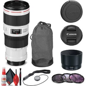 عدسة Canon EF 70-200mm f/4L is II USM (2309C002) + طقم مرشح + حافظة غطاء + طقم تنظيف + المزيد (متجدد) in Saudi Arabia