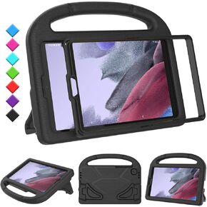Kids Case for Samsung Galaxy Tab A7 Lite 8.7" Tablet, Built-in Screen Protector, Shockproof Handle Stand Protective Case for Samsung Galaxy Tab A7 8.7 Inch 2021(SM-T220 / T225 / T227), Black