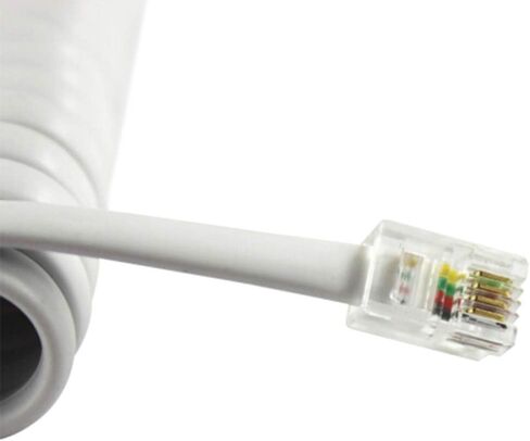 Telephone Handset Cord 6 Feet (Stretch Length) RJ9 4P4C Phone Cord for Landline Colied Phone Cable Curly Telephone Wire, Colied Length 0.68 to 6 Feet Uncoiled, White in Kuwait