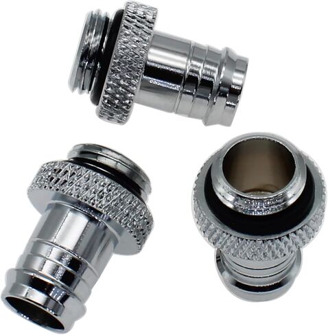 تركيب قضيب G1/4 بوصة إلى 3/8 بوصة للأنابيب الناعمة 3 قطع من النحاس PC Barb Elbow لنظام تبريد المياه للكمبيوتر [FDXGYH، فضي] in Kuwait