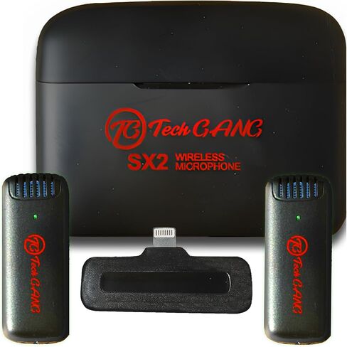 Tech GANG Dual Wireless Microphones Compatible with iPhone – Lapel Microphone for Streaming, Vlogging, Video Recording – Portable Microphone for iPhone – Omnidirectional Lavalier Microphone in Saudi Arabia