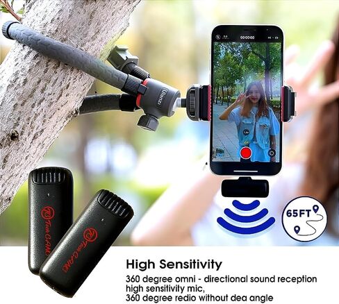 Tech GANG Dual Wireless Microphones Compatible with iPhone – Lapel Microphone for Streaming, Vlogging, Video Recording – Portable Microphone for iPhone – Omnidirectional Lavalier Microphone in Saudi Arabia