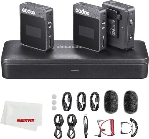 GODOX MoveLink M2 2.4GHz WirelessMicrophone System 2.4GHz WirelessMicrophone System for Vlogger,Youtuber,Speakers, Interviewer, Filmmaker and More. (M1 II) in Saudi Arabia