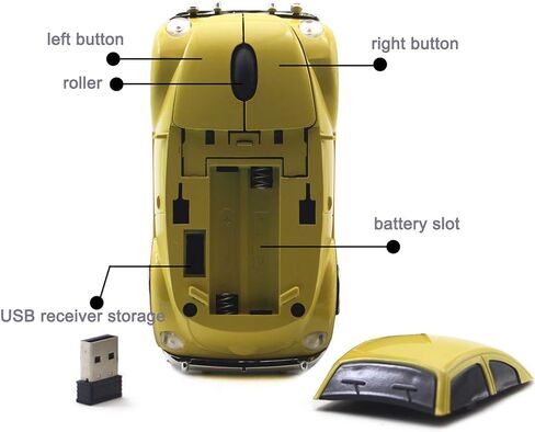 Ai5G كمبيوتر ماوس سيارة ماوس لاسلكي كمبيوتر محمول سطح المكتب الفئران الضوئية مع مستقبل USB 2.4 جيجا هرتز LED المصباح (أحمر) in Kuwait
