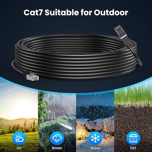 ULNA High Performance Cat7 Ethernet Cable - High-Speed and Reliable Network Connectivity 66FT for Indoor&Outdoor/WiFi Bridge Point to Point Outdoor in Kuwait
