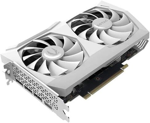 بطاقة رسومات Zotac Gaming GeForce RTX 3070 Twin Edge OC White Edition 8GB GDDR6، تبريد متقدم IceStorm 2.0، إضاءة شعار LED بيضاء (ZT-A30700J-10P) (متجددة) in Kuwait