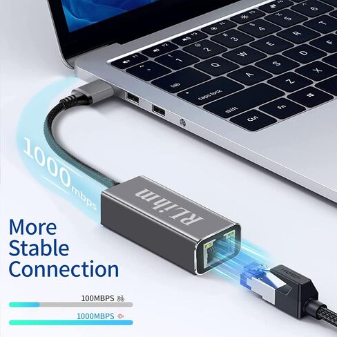 محول USB إلى إيثرنت، محول شبكة USB 3.0 إلى 10/100/1000 ميجابت في الثانية جيجابت إيثرنت LAN، محول شبكة RLihm Gigabit LAN، توصيل وتشغيل محول إيثرنت USB، متوافق مع نظام التشغيل Mac OS، Windows7/8/10/11، XP in Kuwait