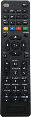 سماتار جهاز تحكم عن بعد عالمي لاجهزة سامسونج وسوني وال جي وهايسنس وباناسونيك وفيليبس وشارب وسانيو وانسيجنيا وتوشيبا وهيتاشي وتي سي ال الذكية والمزيد من العلامات التجارية للتلفزيون - سهل التركيب in Kuwait