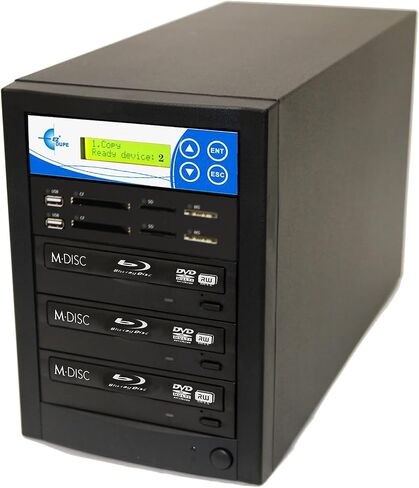 EZ Dupe 1 to 4 Media Mirror Plus Blu-Ray Duplicator - Flash Media (SD CF USB) & Disc (BD-R DVD CD) to 1 Media / 4 Blu-Ray DVD CD Disc Backup Copier M1004-SSPBD in Kuwait