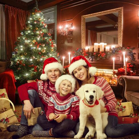 AIIKES 8x8FT Christmas Tree Backdrops Indoor Fireplace Photography Background Xmas Gifts Wood Floor Photo Backdrops Party Home Decoration Photo Booth Studio Props 11-777 in Kuwait