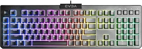 EVGA Z12 RGB Gaming Keyboard, RGB Backlit LED, 5 Programmable Macro Keys, Dedicated Media Keys, Water Resistant, Spanish, 834-W0-12SP-K2 in Saudi Arabia