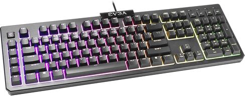 EVGA Z12 RGB Gaming Keyboard, RGB Backlit LED, 5 Programmable Macro Keys, Dedicated Media Keys, Water Resistant, Spanish, 834-W0-12SP-K2 in Saudi Arabia