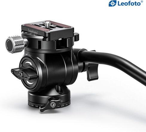 Leofoto BV-1 Mini Fluid Video Head Kit Arca Compatible Inc QR Plate + Left/Right Hand Handle in Kuwait