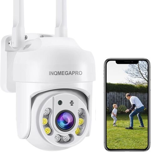 كاميرا مراقبة INQMEGA خارجية، كاميرا IP لاسلكية 1080 بكسل واي فاي، نظام أمان منزلي، رؤية 360 درجة، كشف الحركة، تتبع تلقائي، التحدث في اتجاهين، رؤية ليلية بالألوان الكاملة in Kuwait