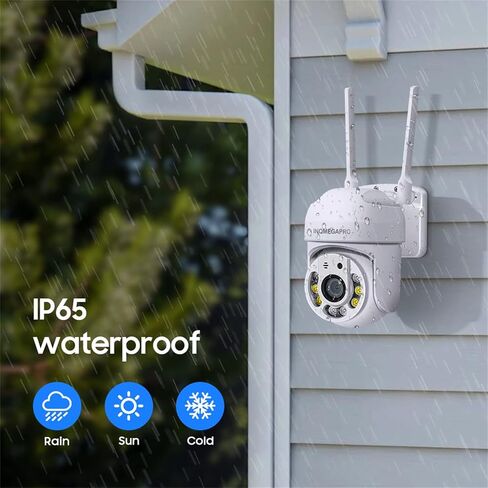 كاميرا مراقبة INQMEGA خارجية، كاميرا IP لاسلكية 1080 بكسل واي فاي، نظام أمان منزلي، رؤية 360 درجة، كشف الحركة، تتبع تلقائي، التحدث في اتجاهين، رؤية ليلية بالألوان الكاملة in Kuwait