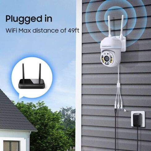 كاميرا مراقبة INQMEGA خارجية، كاميرا IP لاسلكية 1080 بكسل واي فاي، نظام أمان منزلي، رؤية 360 درجة، كشف الحركة، تتبع تلقائي، التحدث في اتجاهين، رؤية ليلية بالألوان الكاملة in Kuwait