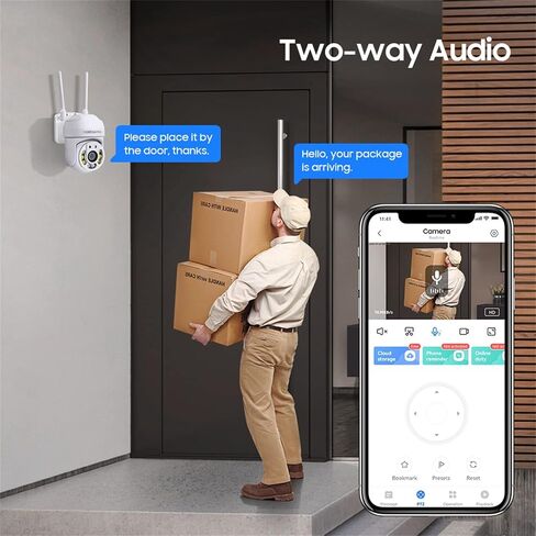 كاميرا مراقبة INQMEGA خارجية، كاميرا IP لاسلكية 1080 بكسل واي فاي، نظام أمان منزلي، رؤية 360 درجة، كشف الحركة، تتبع تلقائي، التحدث في اتجاهين، رؤية ليلية بالألوان الكاملة in Kuwait