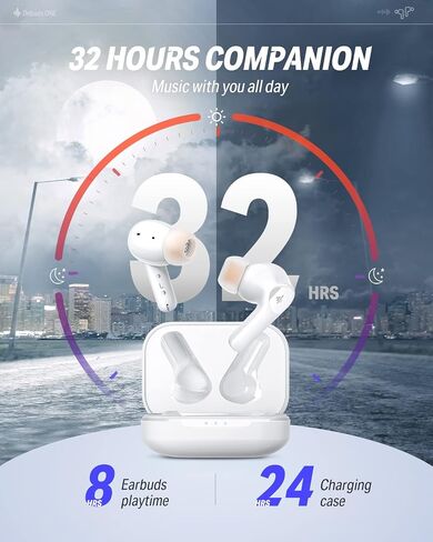 Donner Noise Cancelling Wireless Earbuds, Bluetooth 5.2 Earphones with 4 Mic Clear Calls, 12mm Drivers, App for Custom EQ, 32H Playtime, Fast Charging, Transparency - Dobuds ONE,Black in Saudi Arabia