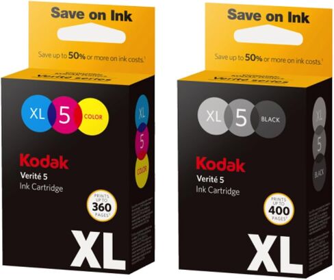 Kodak Verite 5 Replacement Inks (AL11CA) XL Black and Color Ink Jet Cartridge Bundle Compatible with All Kodak Verite Printers in Saudi Arabia