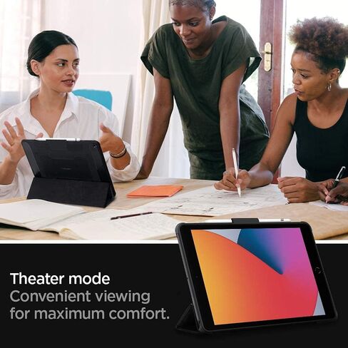 حافظة Spigen Rugged Armor Pro مصممة لجهاز iPad 10.2، حافظة iPad الجيل التاسع (2021) / حافظة iPad الجيل الثامن (2020) / حافظة iPad الجيل السابع (2019) مع حامل قلم رصاص - أسود in Kuwait