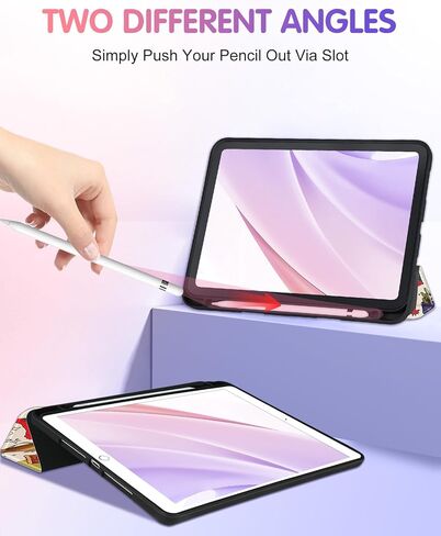 Uppuppy for iPad 9th/8th/7th Generation Case 10.2 Inch Girls Cute Kids Women Folio Smart Cover Pencil Holder Aesthetic Smile Design Girly Kawaii Teens Unique Cases for iPad 7/8/9 Gen A2602 A2270 A2197 in Kuwait