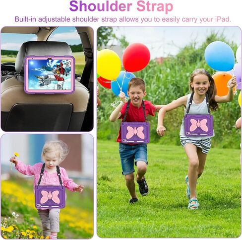 VOFUOE for iPad A16 Case 11th Generation 2025 11 Inch, for iPad 10th Generation Case 2022 10.9 Inch for Kids Girls with Sweet Bow Stand Shoulder Strap Pencil Holder Hard Protective Cover-Hot Pink in Kuwait