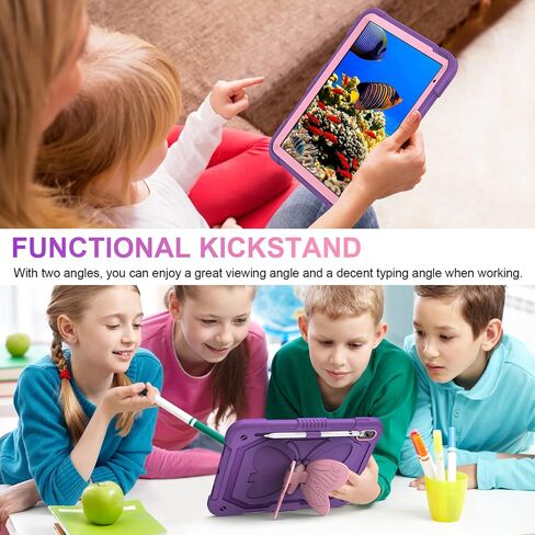 VOFUOE for iPad A16 Case 11th Generation 2025 11 Inch, for iPad 10th Generation Case 2022 10.9 Inch for Kids Girls with Sweet Bow Stand Shoulder Strap Pencil Holder Hard Protective Cover-Hot Pink in Kuwait