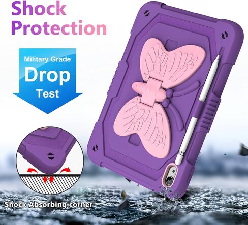 VOFUOE for iPad A16 Case 11th Generation 2025 11 Inch, for iPad 10th Generation Case 2022 10.9 Inch for Kids Girls with Sweet Bow Stand Shoulder Strap Pencil Holder Hard Protective Cover-Hot Pink in Kuwait