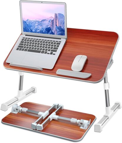 Laptop Bed Tray Table, Nearpow (Larger Size) Adjustable Laptop Bed Stand, Portable Standing Table with Foldable Legs, Foldable Lap Tablet Table for Sofa Couch Floor - Large Size in Kuwait