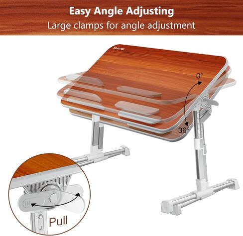 Laptop Bed Tray Table, Nearpow (Larger Size) Adjustable Laptop Bed Stand, Portable Standing Table with Foldable Legs, Foldable Lap Tablet Table for Sofa Couch Floor - Large Size in Kuwait