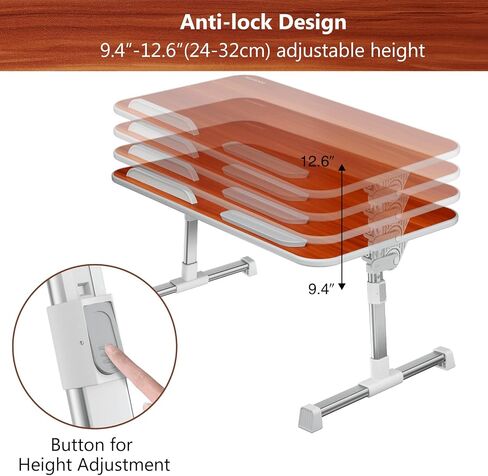 Laptop Bed Tray Table, Nearpow (Larger Size) Adjustable Laptop Bed Stand, Portable Standing Table with Foldable Legs, Foldable Lap Tablet Table for Sofa Couch Floor - Large Size in Kuwait