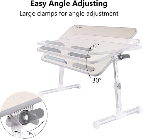 Laptop Bed Tray Table, Nearpow (Larger Size) Adjustable Laptop Bed Stand, Portable Standing Table with Foldable Legs, Foldable Lap Tablet Table for Sofa Couch Floor - Large Size in Kuwait
