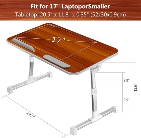 Laptop Bed Tray Table, Nearpow (Larger Size) Adjustable Laptop Bed Stand, Portable Standing Table with Foldable Legs, Foldable Lap Tablet Table for Sofa Couch Floor - Large Size in Kuwait