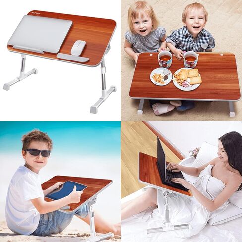Laptop Bed Tray Table, Nearpow (Larger Size) Adjustable Laptop Bed Stand, Portable Standing Table with Foldable Legs, Foldable Lap Tablet Table for Sofa Couch Floor - Large Size in Kuwait