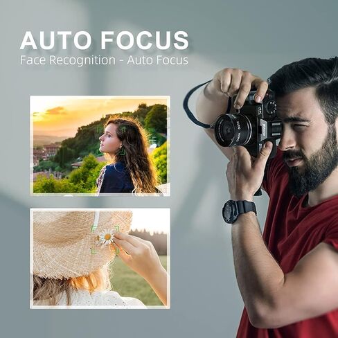 كاميرات رقمية Mo 4K للتصوير الفوتوغرافي، وكاميرا تسجيل فيديو بدقة 48 ميجابكسل للفيديو واليوتيوب مع شاشة قابلة للطي بزاوية 180 درجة، وتكبير رقمي 16X، وبطاقة TF بسعة 32 جيجابايت، وبطاريتين in Kuwait