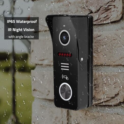نظام اتصال داخلي فيديو لاسلكي، شاشة WiFi 7 بوصة وبطاقة MicroSD 32 جيجا مع كاميرا باب معدنية AHD 2MP (طاقة سلكية)، تسجيل، صوت ثنائي الاتجاه، جرس باب فيديو مقاوم للطقس، فتح بطاقة Tuya APP/IC in Kuwait