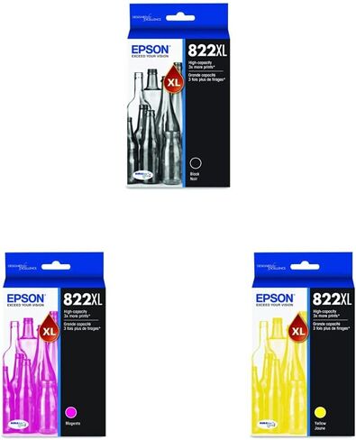 EPSON 822 DURABrite Ultra Ink High Capacity Black Cartridge (T822XL120-S) Works with WorkForce Pro WF-3820, WF-3823, WF-4820, WF-4830, WF-4833, WF-4834 in Saudi Arabia