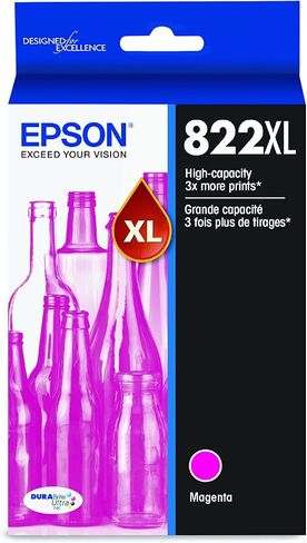EPSON 822 DURABrite Ultra Ink High Capacity Black Cartridge (T822XL120-S) Works with WorkForce Pro WF-3820, WF-3823, WF-4820, WF-4830, WF-4833, WF-4834 in Saudi Arabia