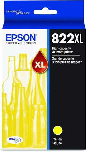 EPSON 822 DURABrite Ultra Ink High Capacity Black Cartridge (T822XL120-S) Works with WorkForce Pro WF-3820, WF-3823, WF-4820, WF-4830, WF-4833, WF-4834 in Saudi Arabia