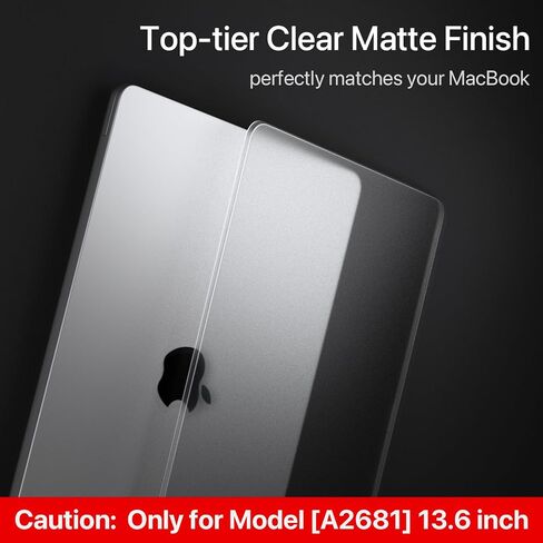 سونجيت متوافق مع حافظة ماك بوك اير 13.6 بوصة M2، موديل A2681، إصدار 2022 2023، غطاء حماية قوي ومتين من البلاستيك الصلب لجهاز ماك بوك اير M2 13 بوصة (منتصف الليل) in Kuwait